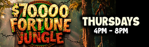 One winner every 30 minutes will unlock a jungle of cash prizes, with a total of $70,000 up for grabs at Quil Ceda Creek Casino!