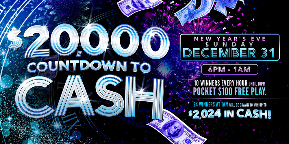 Ring in the New Year with us and win your share of $20,000 in prizes at Quil Ceda Creek Casino!