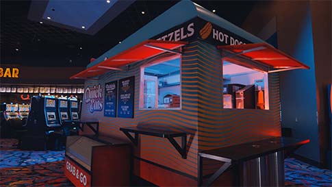 Come visit Quick Eats and enjoy quarter-pound all beef franks with a variety of toppings, pretzels, and nachos at the New Quil Ceda Creek Casino located in Marysville!